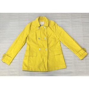 Banana Republic Double Breasted Trench Coat Gold Yellow Womens Size Small